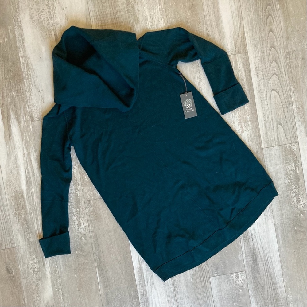 Cowl Neck Spruce Sweater Dress